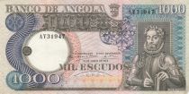 Angola 1000 Escudos - L. de Camoes - Waterfalls - 10-06-1973 - Serial AY