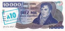 Argentina 10 Australes / 10000 Pesos Argentinos, Mr. Belgrano - Flag design - Letter C