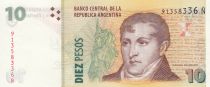 Argentina 10 Pesos M. Belgrano - Monument at Rosario - Serial N  - 2014