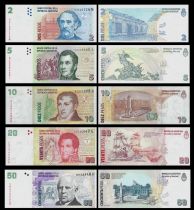 Argentina Set of 5 banknotes from Argentina - (2012-2016)