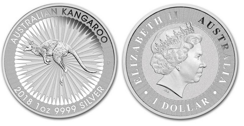 Coin Australia 1 Dollar Elizabeth Ii Kangaroo 1 Oz Silver 2018