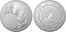 Australia 1 Dollar Elizabeth II - Tiger 1 Oz Silver 2022