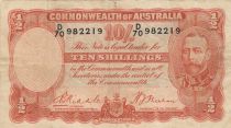 Australia 10 Shillings - George V - Workers - 1936-1939 - Serial D70