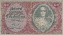 Austria 5000 Kronen - Young woman - Num 1316 29405 - 1922