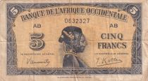 B A O 5 Francs - Africaine - 14-12-1942 - Série AB