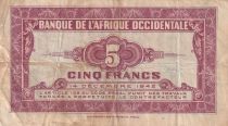 B A O 5 Francs - Africaine - 14-12-1942 - Série AB