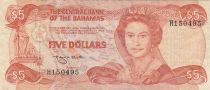 Bahamas 5 Dollars - Elisabeth II - Danseurs traditionnels - 1984