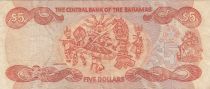 Bahamas 5 Dollars - Elisabeth II - Danseurs traditionnels - 1984