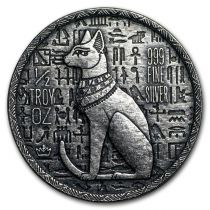 Bastet - Déesse égyptienne chatte - 1/2 ONCE ARGENT BULLION (Egypte Mythologie)