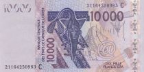 BCEAO 10000 Francs - Masque - Oiseaux - Burkina Faso - 2021 - Série C