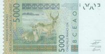 BCEAO 5000 Francs - Masque - Antilopes - Burkina Faso - 2024 - Série C