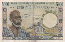 BCEAO 5000 Francs vieil homme type 1964 - A Côte d\'ivoire T.1392