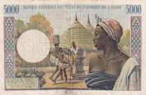 BCEAO 5000 Francs vieil homme type 1964 - A Côte d\'ivoire T.1392