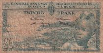 Belgian Congo 20 Francs - Boy and Dam - 01-08-1959 - Serial AU 925207