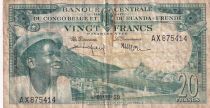 Belgian Congo 20 Francs - Boy and Dam - 01-12-1959 - Serial AX 875414