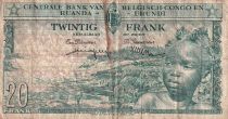 Belgian Congo 20 Francs - Boy and Dam - 01-12-1959 - Serial AX 875414