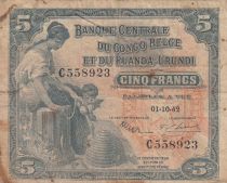 Belgian Congo 5 Francs - Beehive - Animals - 1952