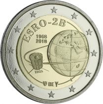 Belgique 2 Euros Commémo. BU Coincard Belgique 2018 - 50 ans Satellite Esro 2B Iris