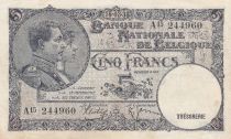 Belgique 5 Francs - Albert & Elizabeth - 05-05-1938