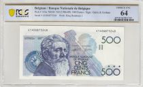 Belgique 500 Francs - Constantin Meunier - ND (1986-1989) - PCGS 64 - P.143.a