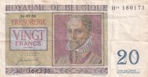 Belgium 20 Francs - R. De Lassus, P. De Monte - 01-07-1950