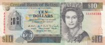 Belize 10 Dollars - Elisabeth II - Batiments publics - 1990