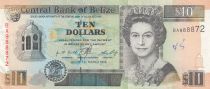 Belize 10 Dollars - Elisabeth II - Batiments publics - Série BA - 1996