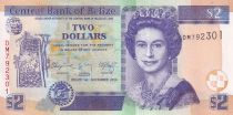 Belize 2 Dollars Elizabeth II - Maya Ruins - 2014 - Serial DM