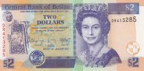 Belize 2 Dollars Elizabeth II,  Maya ruins of Belize - 2017 - UNC - P.66