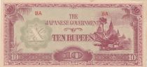 Birmanie 10 Rupees - Temple Ananda - Occupation Japonaise - 1942