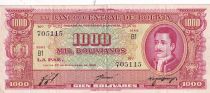 Bolivia 1000 Bolivianos - G. Villarroel - Refinery - 1945 - Serial B1