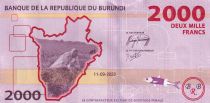 Burundi 2000 Francs - Pineapple - Burundi map - 2023 - Serial CL