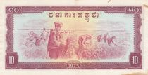 Cambodge 10 Riels - Militaires - Champs - 1975 - P.22