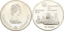 Canada 10 Dollars Argent 1973 - Jeux Olympiques Montréal 1976 - Skyline de Montréal