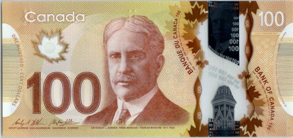 Banknote Canada 100 Dollars Sir R. Borden - Insuline - 2011 (2016)