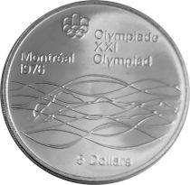 Canada Natation - 5 Dollars Argent 1975 CANADA - Jeux Olympiques Montréal 1976