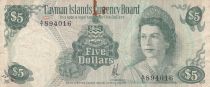 Cayman Islands 5 Dollars - Elisabeth II - Ship - 1971