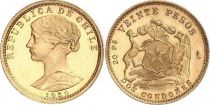 Chile 20 Pesos - Liberty - 1959 - Gold