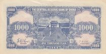 China 1000 Yuan - Sun-Yat-Sen - Mausoleum - Serial AXO - 1944