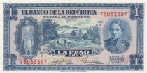 Colombia 1 Peso Oro - Gal Santander - 07-08-1953 - Serial A