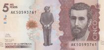 Colombia 5000 Pesos - Jose A. Silva - 2020 (2024) - Serial AK