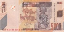 Congo (RDC) 5000 Francs - Statue - Zébres - 04-01-2022 - Série RA