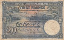 Congo Belge 20 Francs - Pirogue et éléphant - 11-04-1950 - Série A.Y - P.15