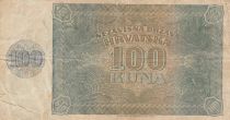 Croatia 100 Kuna 1941 - Blue-grey, arms - Serial G4518808