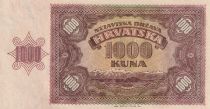 Croatie 1000 Kuna - Jeune fille - Montagnes - 1941 - Série G