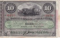 Cuba 10 Pesos - Harvesting sugar cane Overprint PLATA - 1896