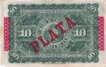 Cuba 10 Pesos - Harvesting sugar cane Overprint PLATA - 1896