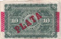 Cuba 10 Pesos - Harvesting sugar cane Overprint PLATA - 1896