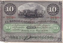 Cuba 10 Pesos - Harvesting sugar cane Overprint PLATA - 1896