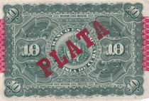 Cuba 10 Pesos - Harvesting sugar cane Overprint PLATA - 1896